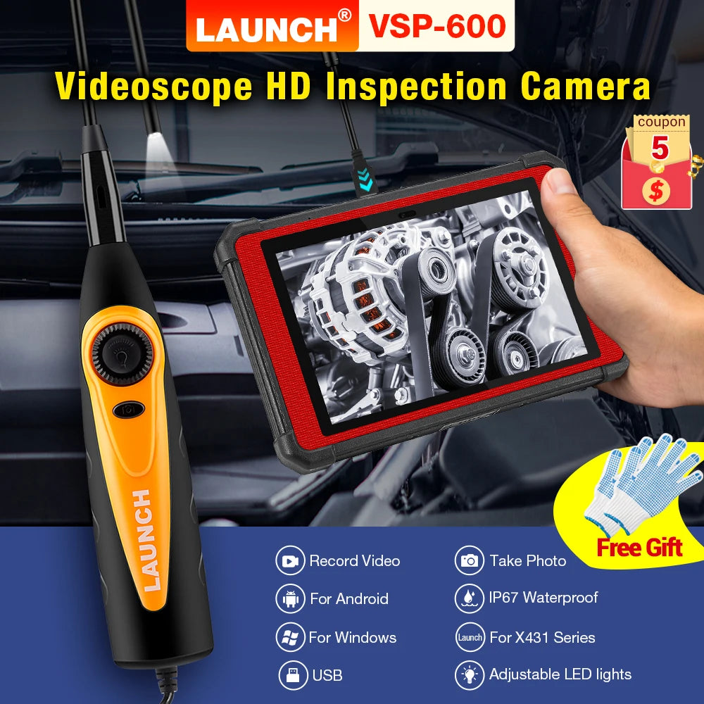Launch VSP-600 Inspection Camera Borescope for Hard Reach