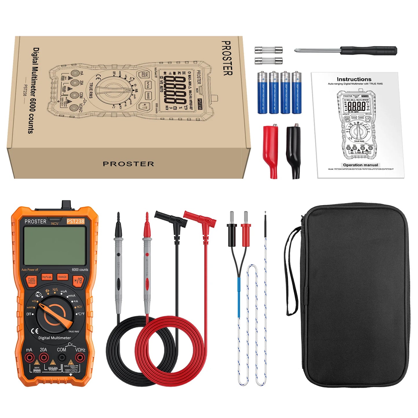 Hign-concerned Digital Multimeter 6000 Counts TRMS NCV