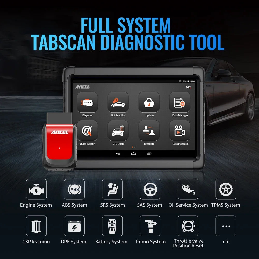 ANCEL X6 OBD2 Car Diagnostic Scanner With ABS TPMS Pro