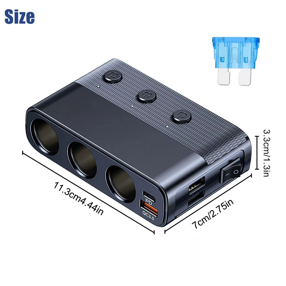 Car Charger Splitter Multi Ports PD30W QC3.0 Adapter