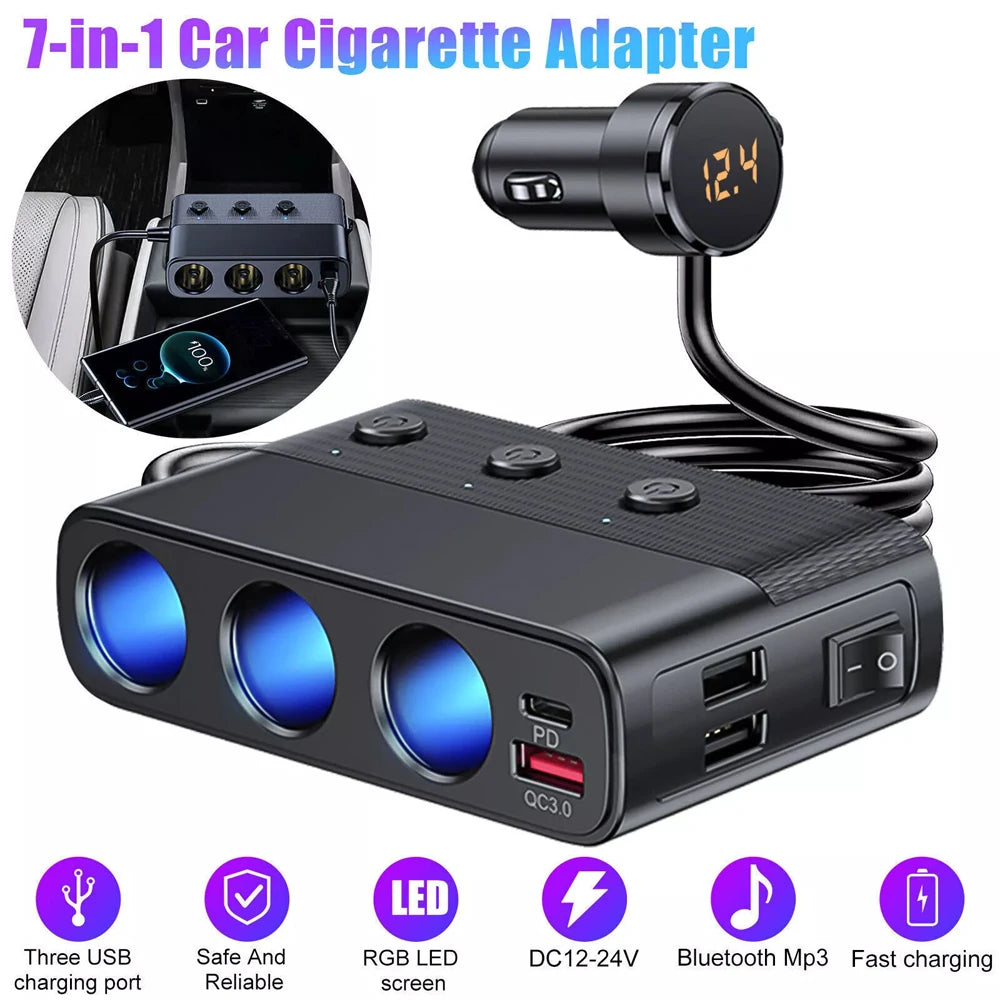 Car Charger Splitter Multi Ports PD30W QC3.0 Adapter