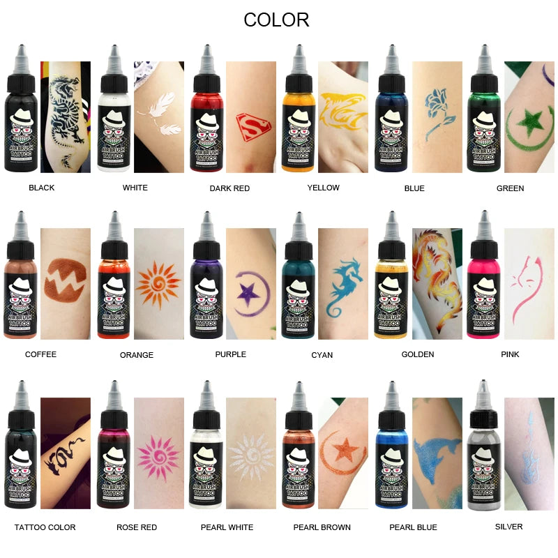 Colors Temporary Tattoo Airbrush Pigment For Body Art