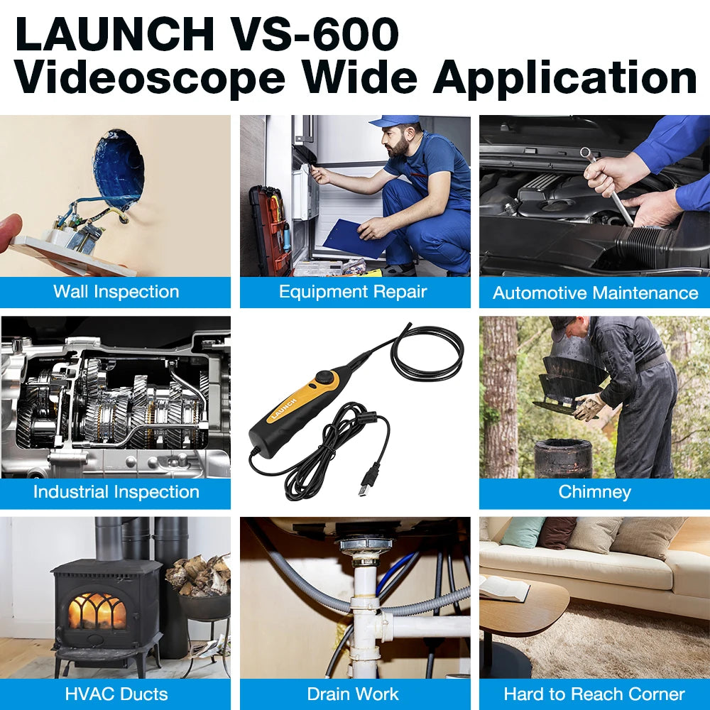 Launch VSP-600 Inspection Camera Borescope for Hard Reach