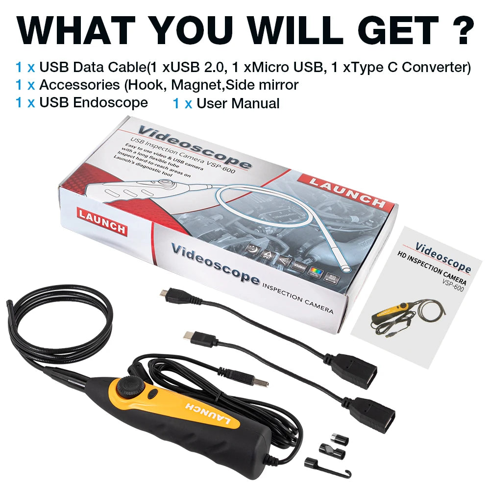 Launch VSP-600 Inspection Camera Borescope for Hard Reach