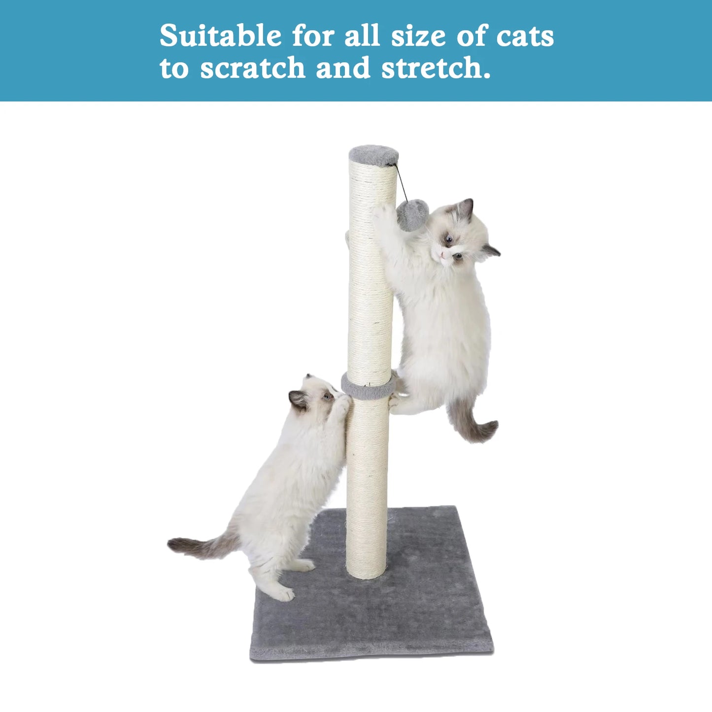 Sisal Double Tier Cat Scratching Post For Indoor Cats