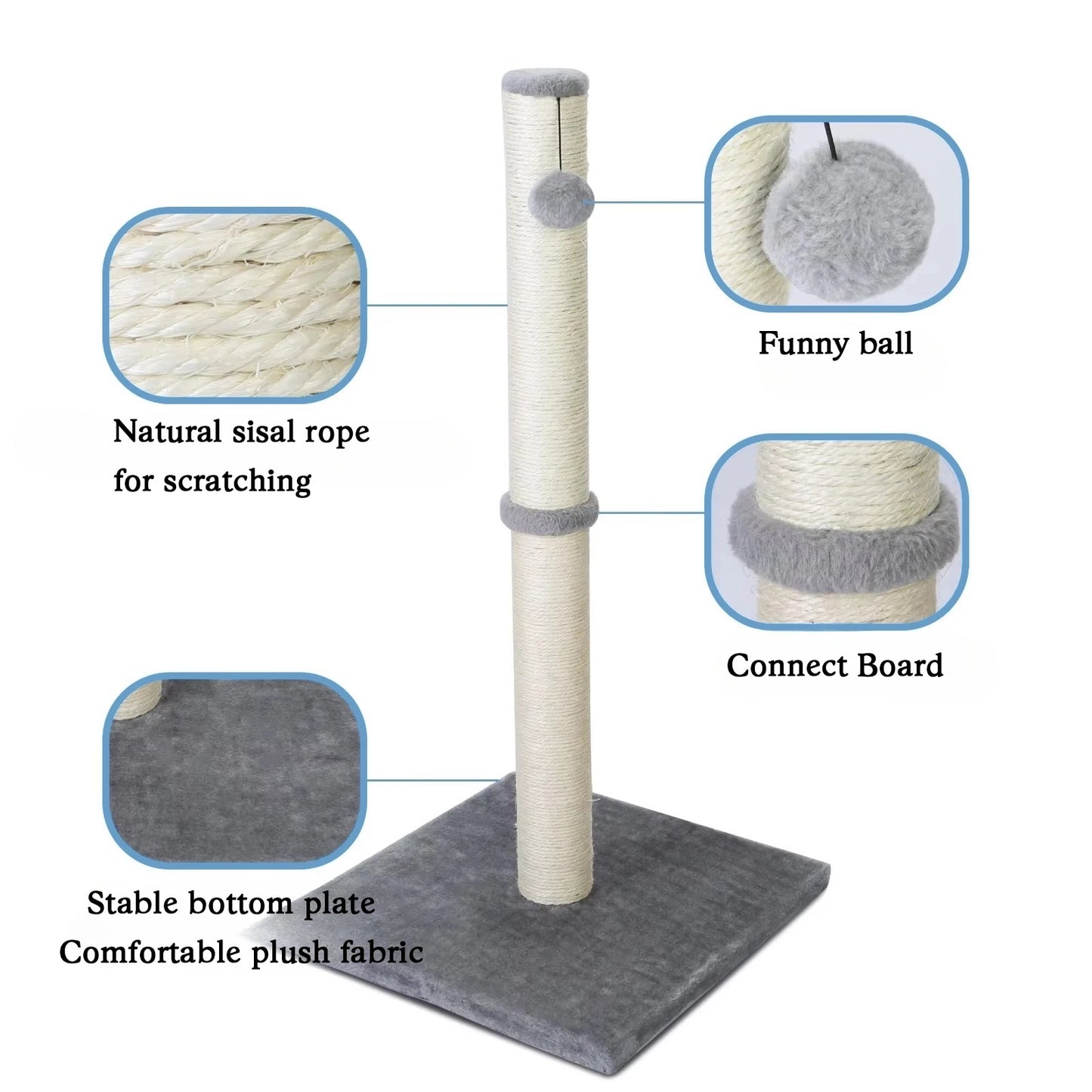 Sisal Double Tier Cat Scratching Post For Indoor Cats
