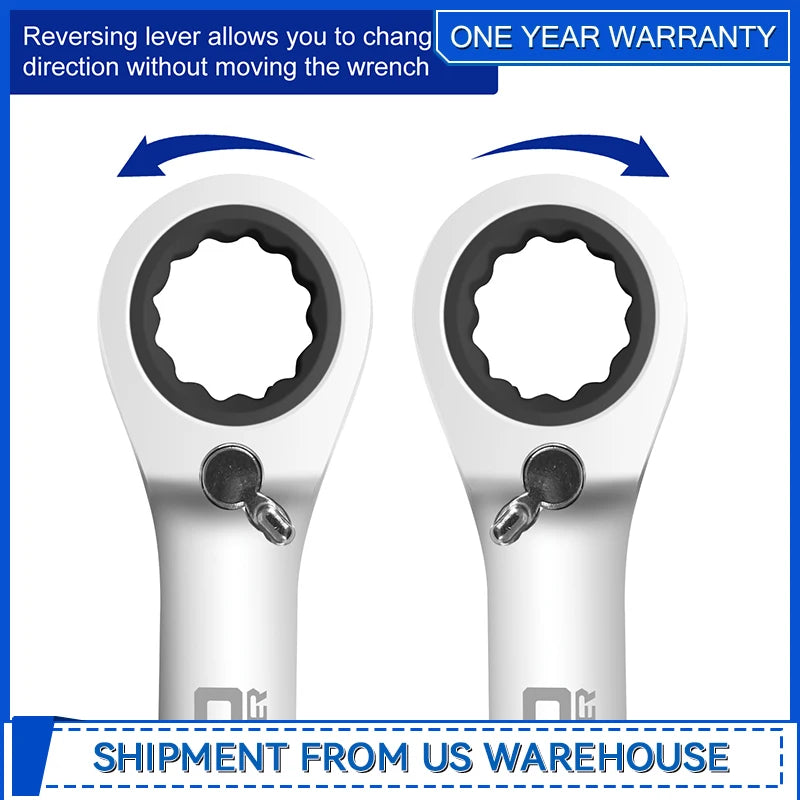 Prostormer Stubby Reversible Ratcheting Wrench Set Kit