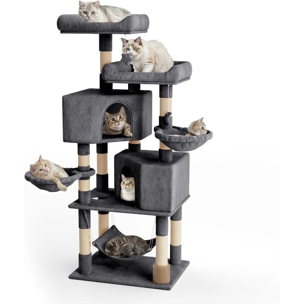 HUANZHUANG Cat Tree Tower With Toy And Scratching Posts