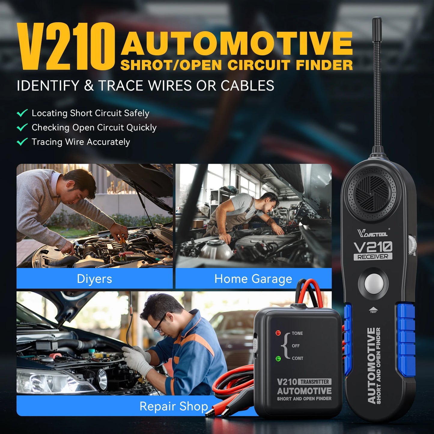 VDIAGTOOL V210 Automotive Circuit Tester 6V-42V Finder