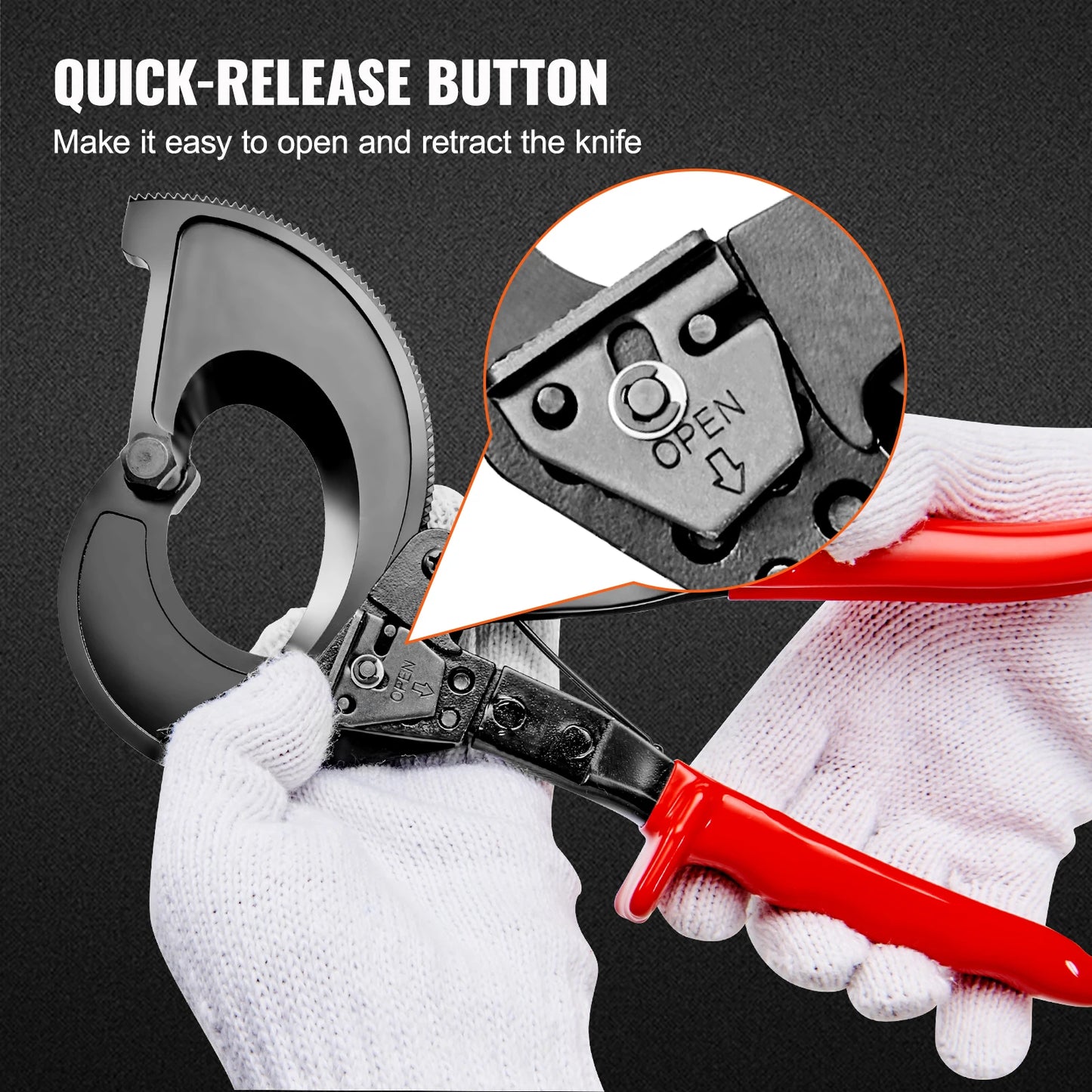 SucceBuy Ratcheting Wire and Cable Cutter Quick Release
