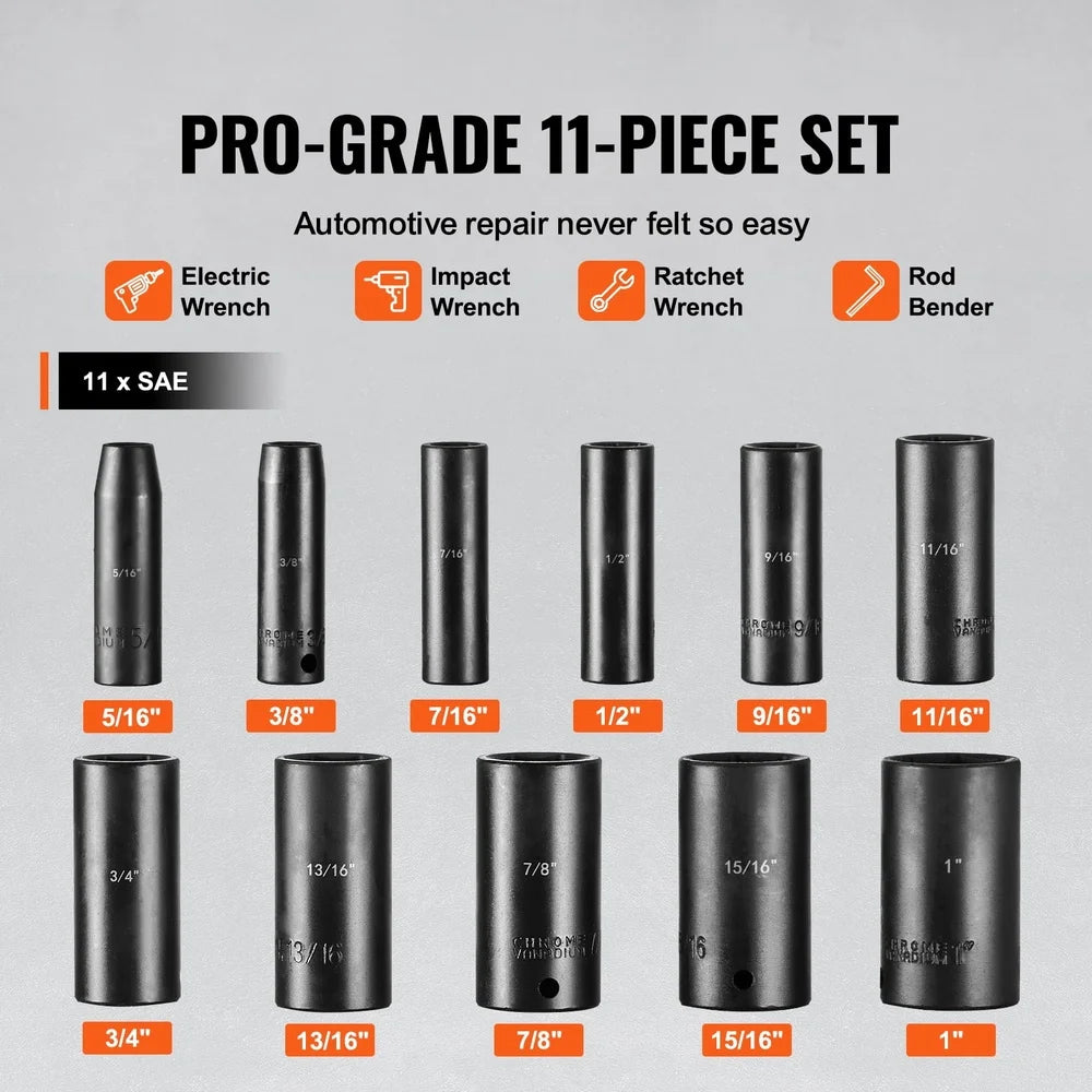 Hign-concerned CR V Impact Socket Set for High Torque