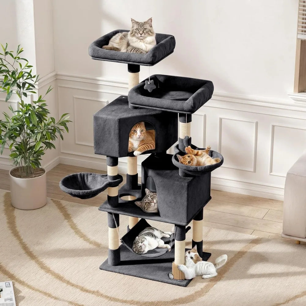 HUANZHUANG Cat Tree Tower With Toy And Scratching Posts