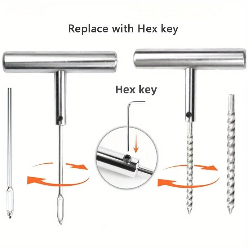 GLUE 34Pcs And 58Pcs Auto Tire Repair Kit Puncture Tools For Cars Vans Motorcycles Bikes