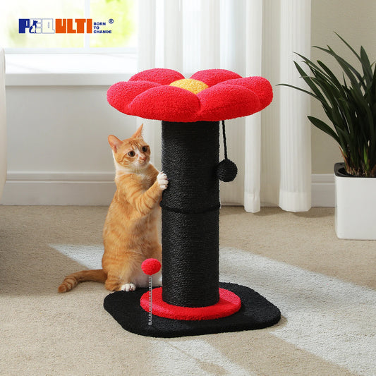 PEQULTICN Flower Cat Scratching Post Tree For Indoor Cats