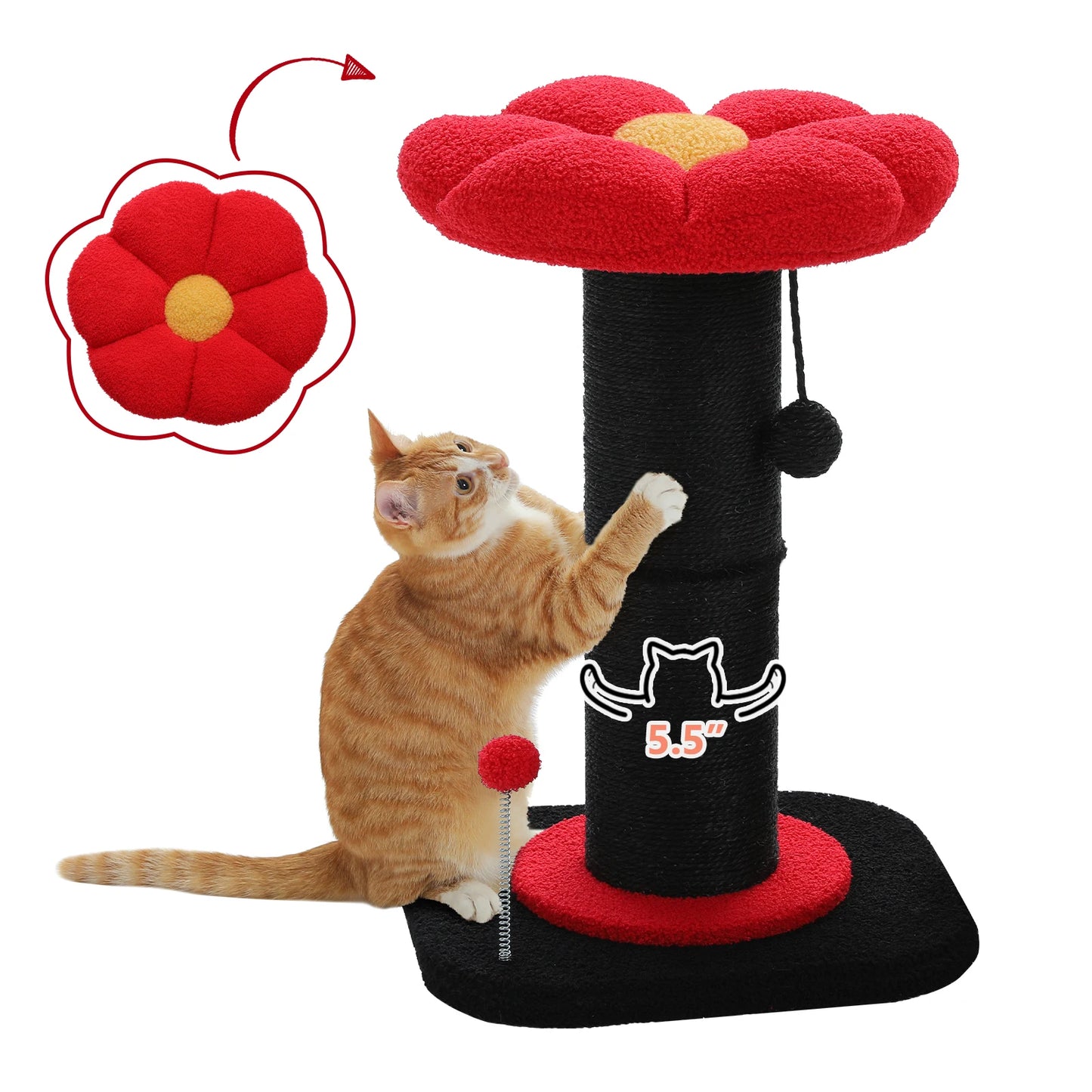 PEQULTICN Flower Cat Scratching Post Tree For Indoor Cats