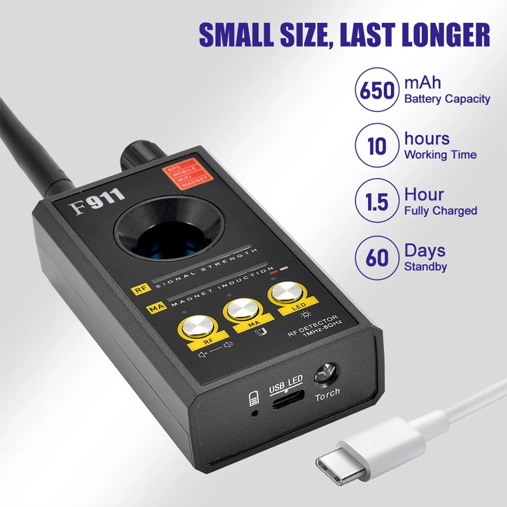 F911 Hidden Camera Detector Anti Spy Receiver RF Detector