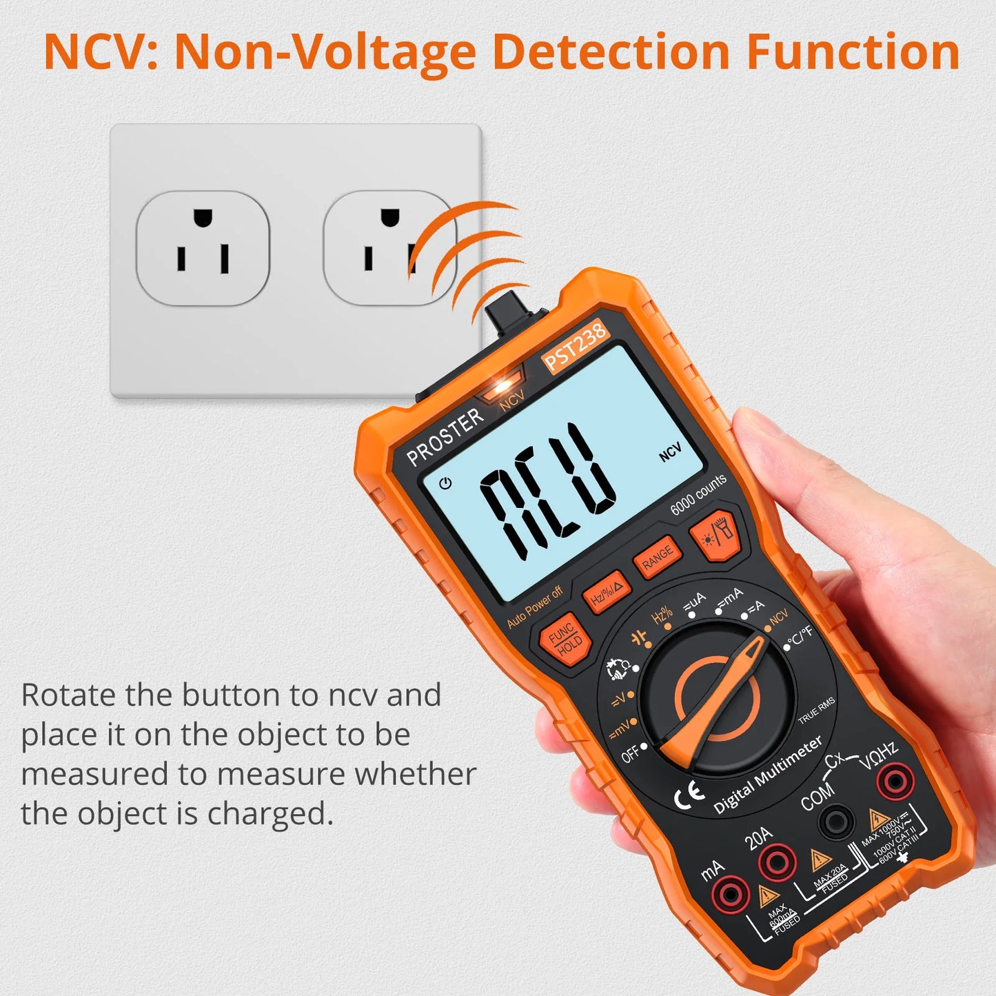 Hign-concerned Digital Multimeter 6000 Counts TRMS NCV