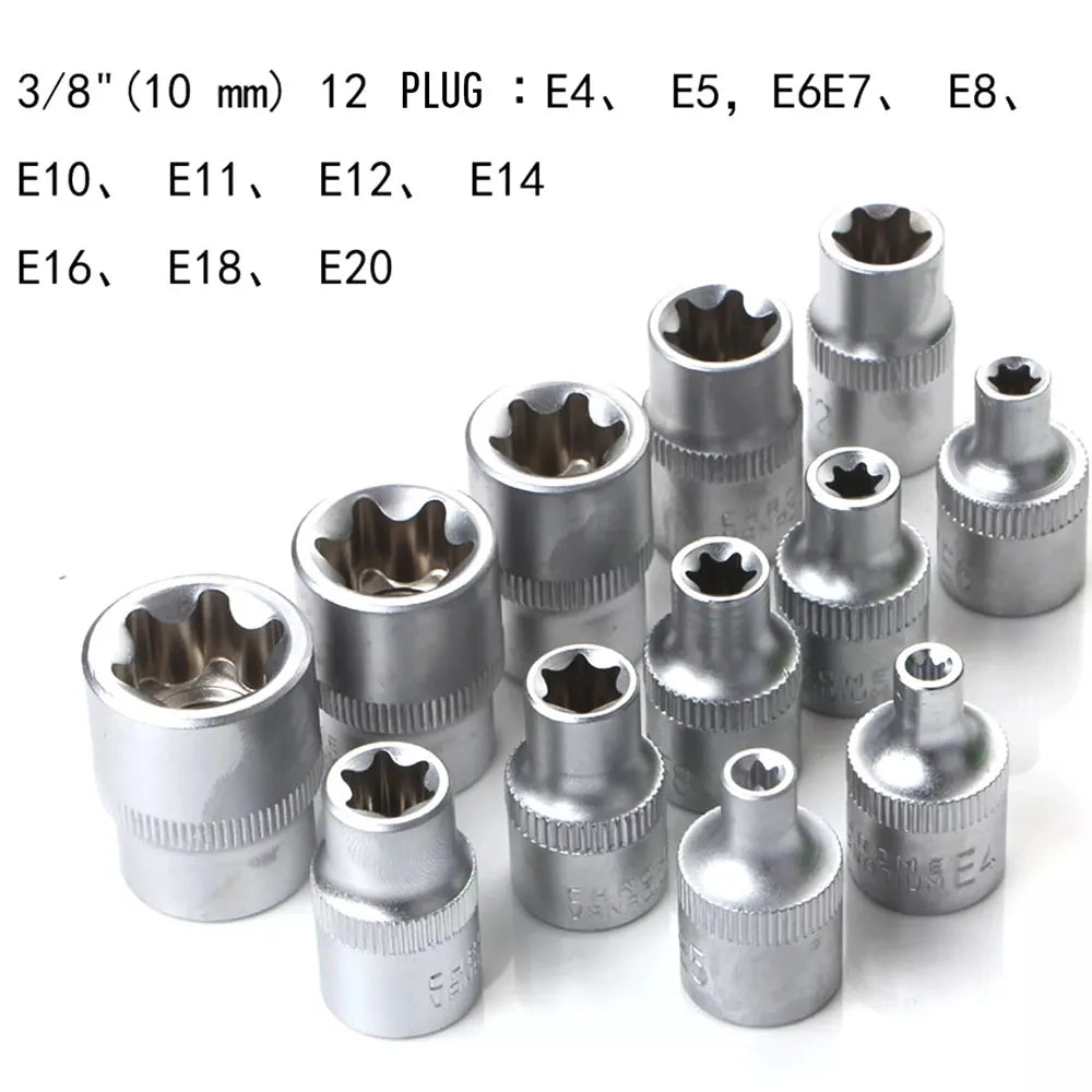 34Pcs Torx Star Socket Set and Bits