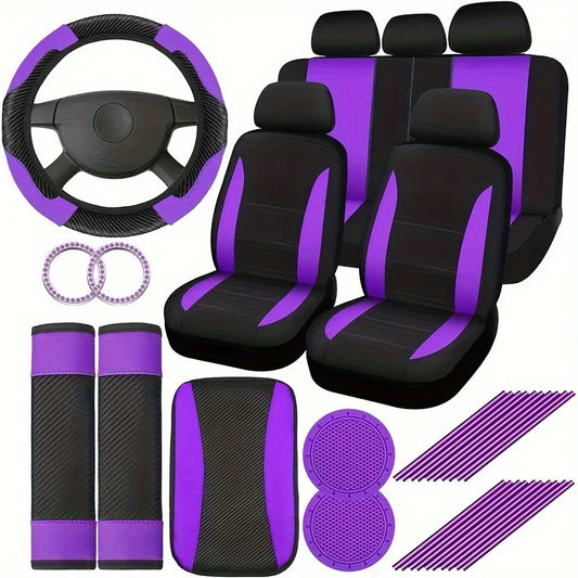 Women's Car Interior 37-Piece Set Seat Covers and Accessories