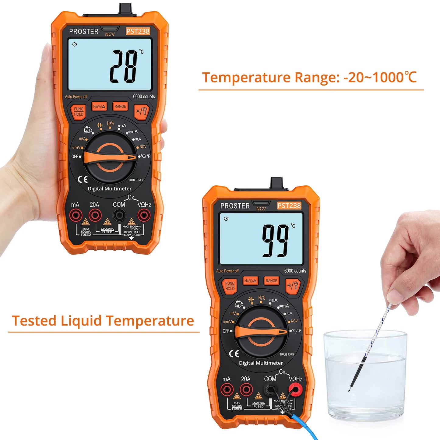 Hign-concerned Digital Multimeter 6000 Counts TRMS NCV