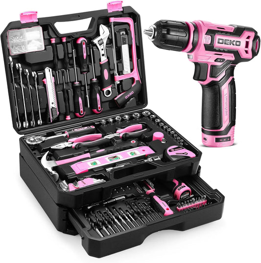 DEKODIY Home Mechanic Toolbox 12V Cordless Drill Kit
