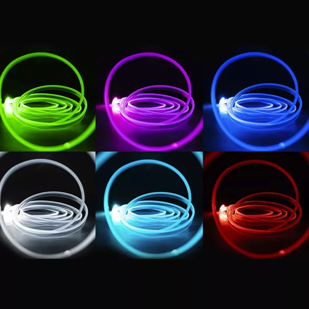 LED Car Interior Ambient Strip Lights RGB Fiber Optic