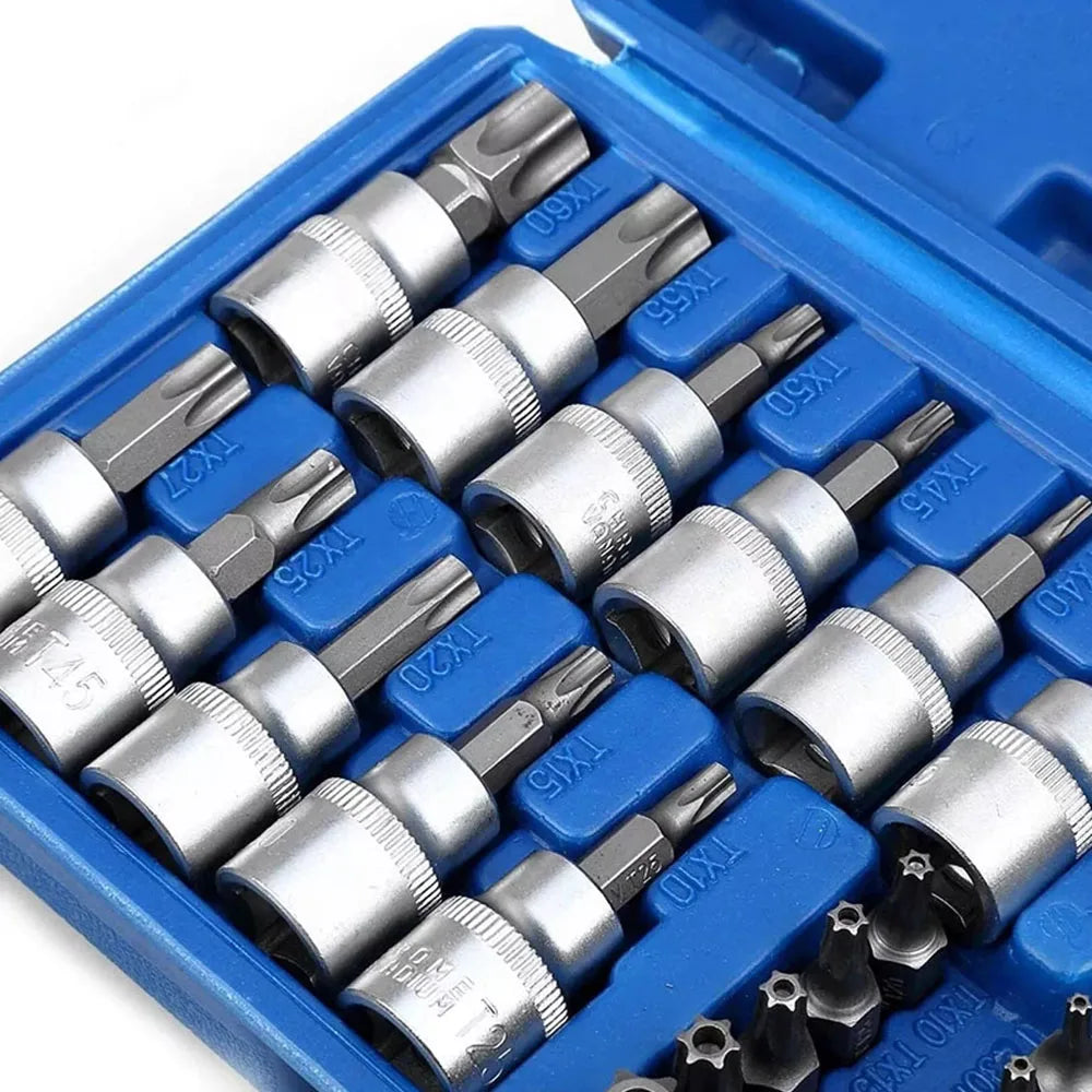 34Pcs Torx Star Socket Set and Bits