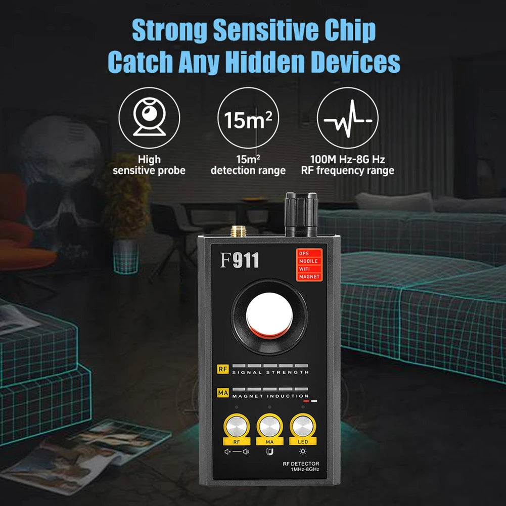 F911 Hidden Camera Detector Anti Spy Receiver RF Detector