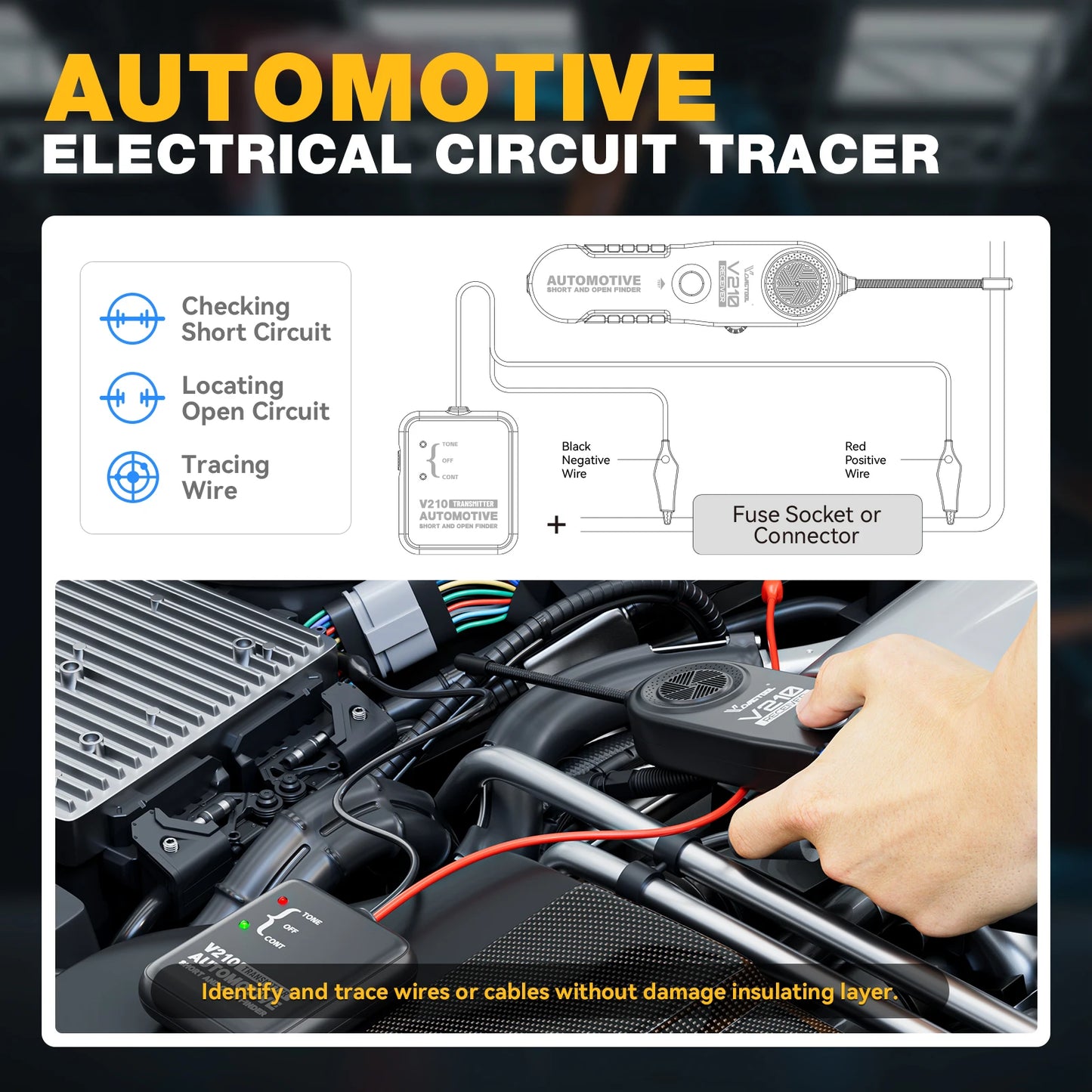 VDIAGTOOL V210 Automotive Circuit Tester 6V-42V Finder