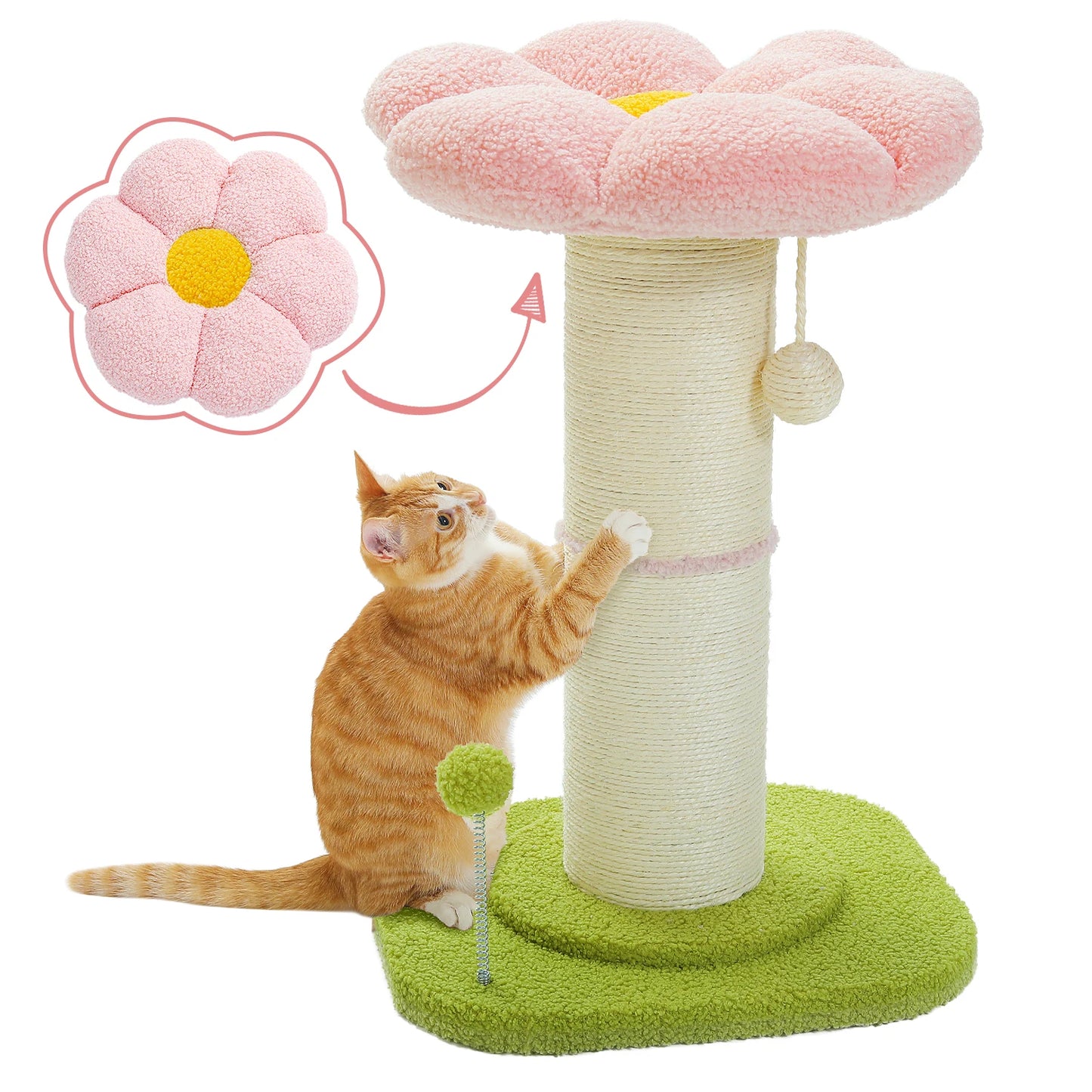 PEQULTICN Flower Cat Scratching Post Tree For Indoor Cats