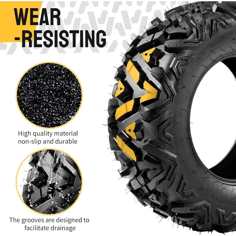 ZRGAE ATV UTV Mud Tire Set 4 Ply Tubeless AllTerrain