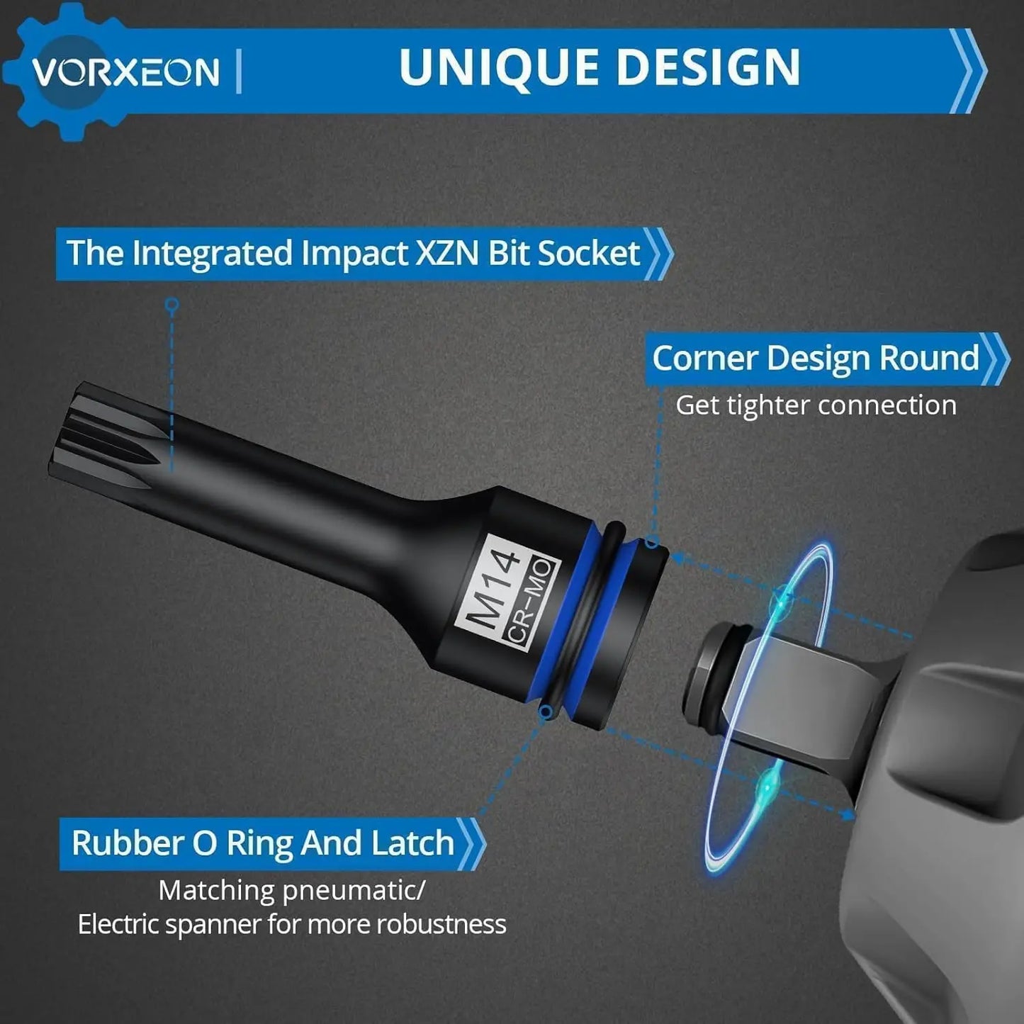 Hign-concerned XZN Triple Square Bit Socket Set 42CRMO ChromiumMolybdenumAlloy Machining